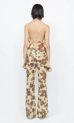 Bec and Bridge Malibu Bay Halter Top & Priya Pants Set Yellow Floral Size 8 for rent on The Volte - image 1