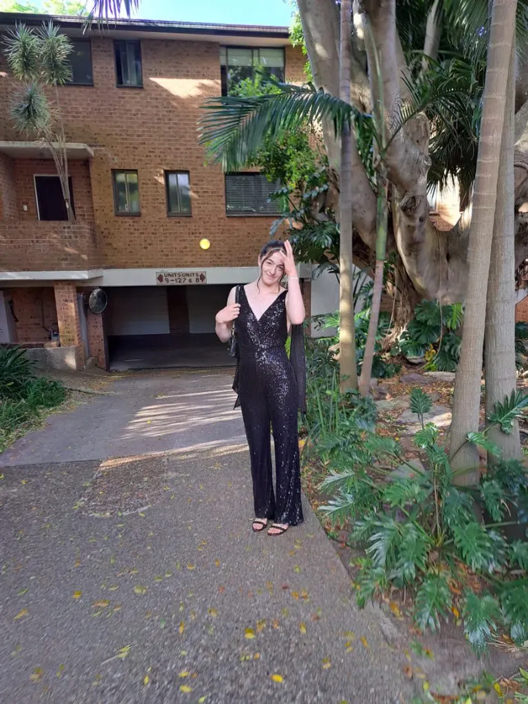 Winona Amara Jumpsuit Black Sequin Size 8 for rent on The Volte - main image