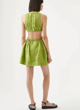 Aje Voyage Braided Cut Out Mini Dress Verdant Green Size 8 for rent on The Volte - image 3