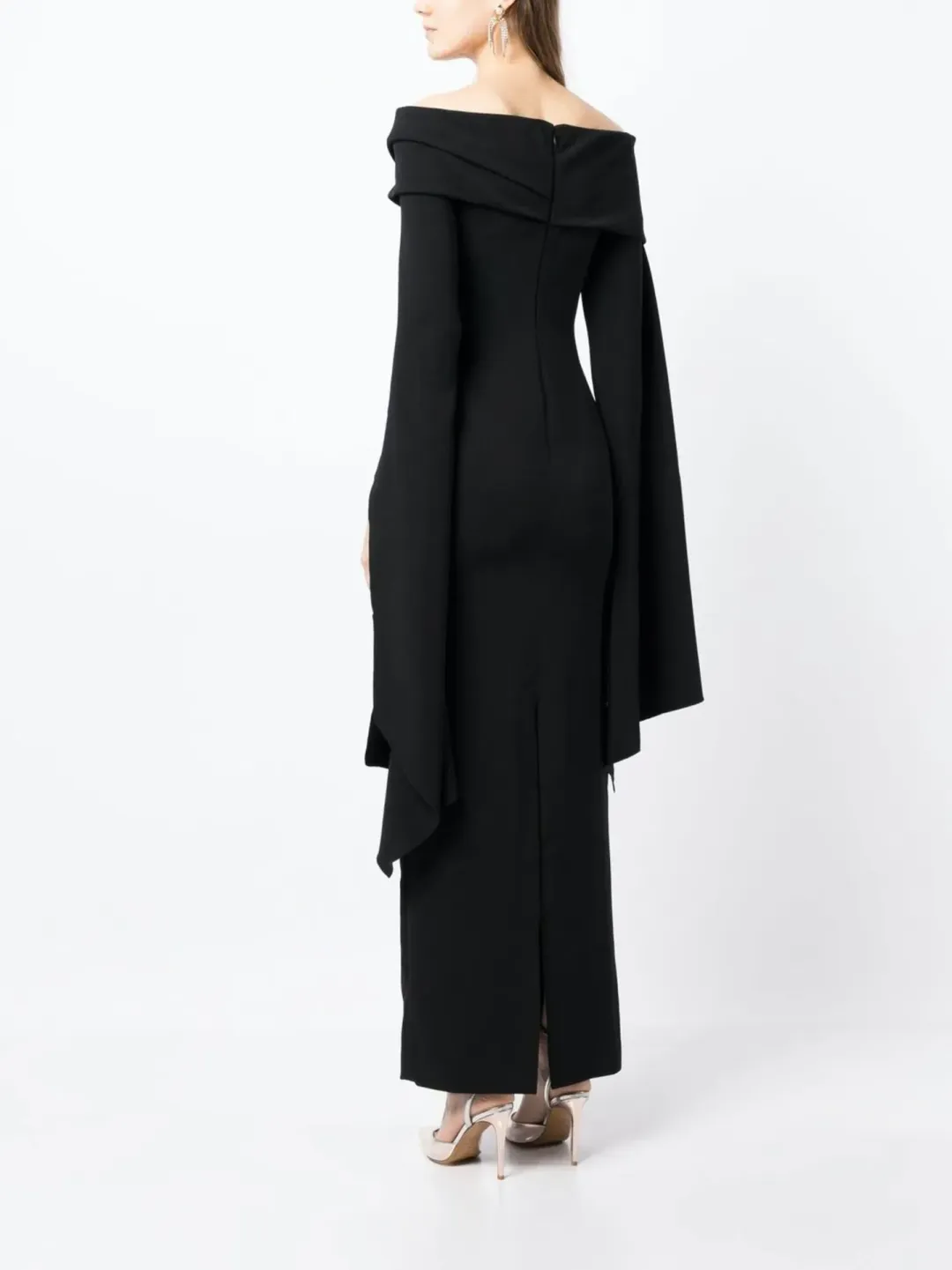 Solace London Arden Off Shoulder Maxi Dress Black Size 10 for rent on The Volte - main image