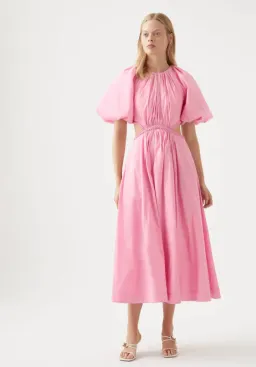 Aje Capucine Puff Sleeve Midi Dress Bon Bon Pink Size 6 for rent on The Volte - image 2