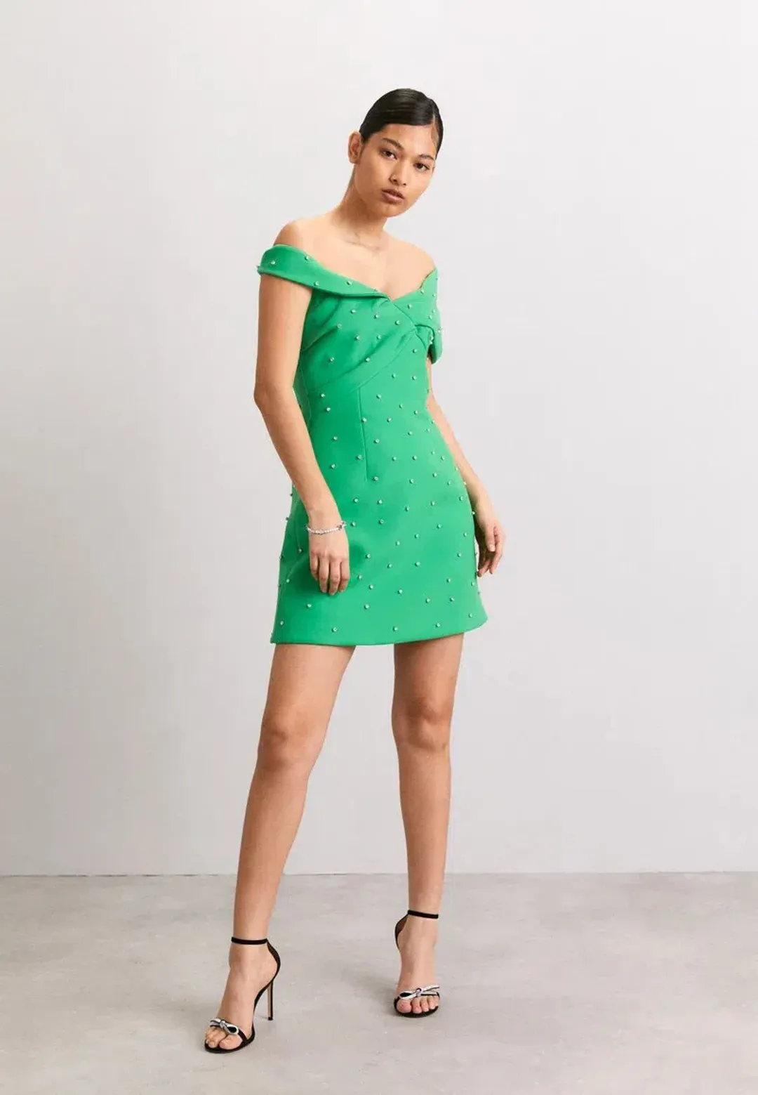 Rachel Gilbert Matteo Beaded Mini Dress Green Size 4/AU14 for rent on The Volte - main image