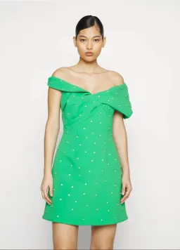Rachel Gilbert Matteo Beaded Mini Dress Green Size 4/AU14 for rent on The Volte - image 3