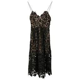 Self-Portrait Black Lace Midi Dress Black Size AU 8 for rent on The Volte - image 4