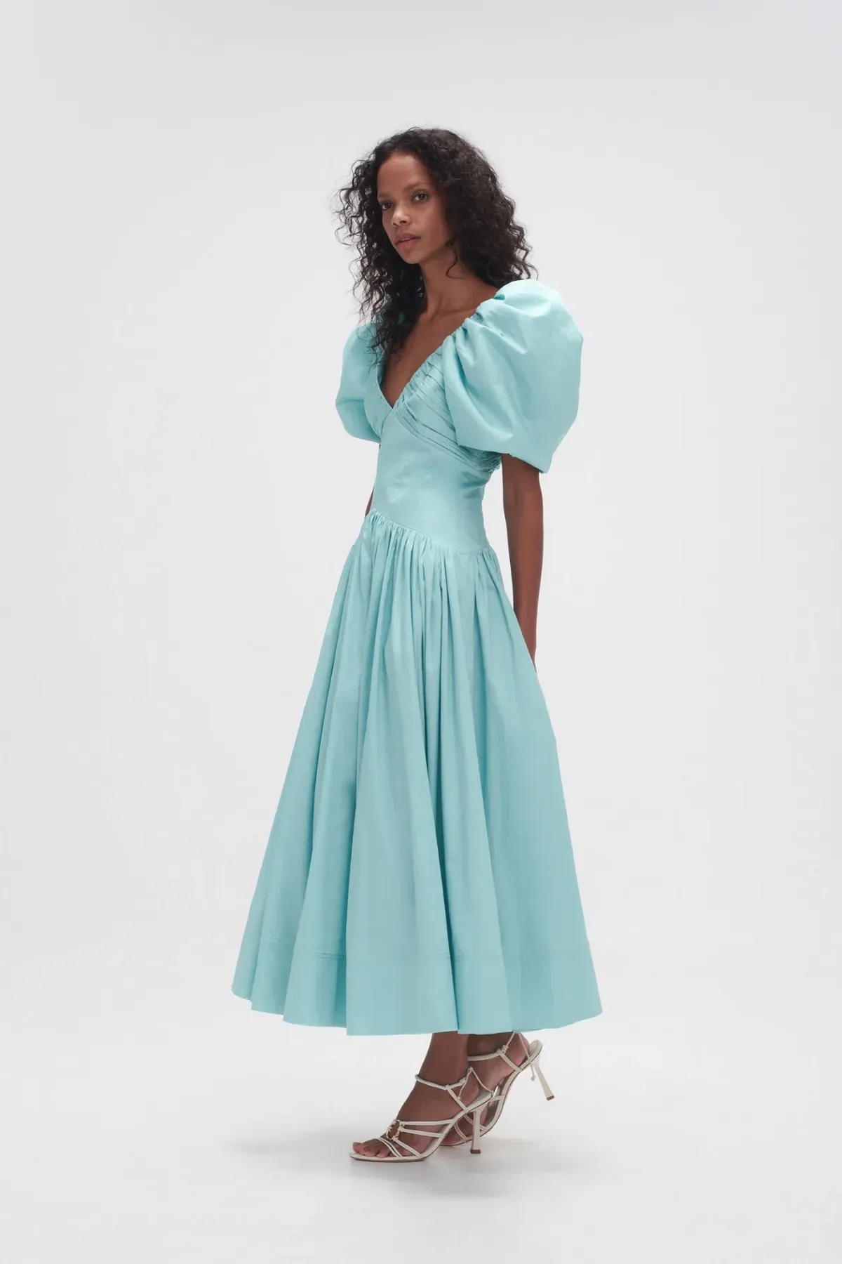Aje Gabrielle Midi Dress Spearmint Blue Size 8 for rent on The Volte - main image