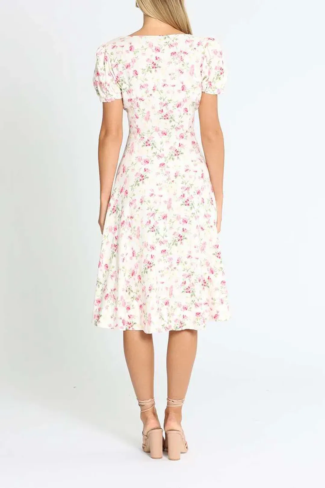 Polo Ralph Lauren Midi Dress Linen Floral Sweet Pea Garden Party Size 0/AU 4 for rent on The Volte - main image