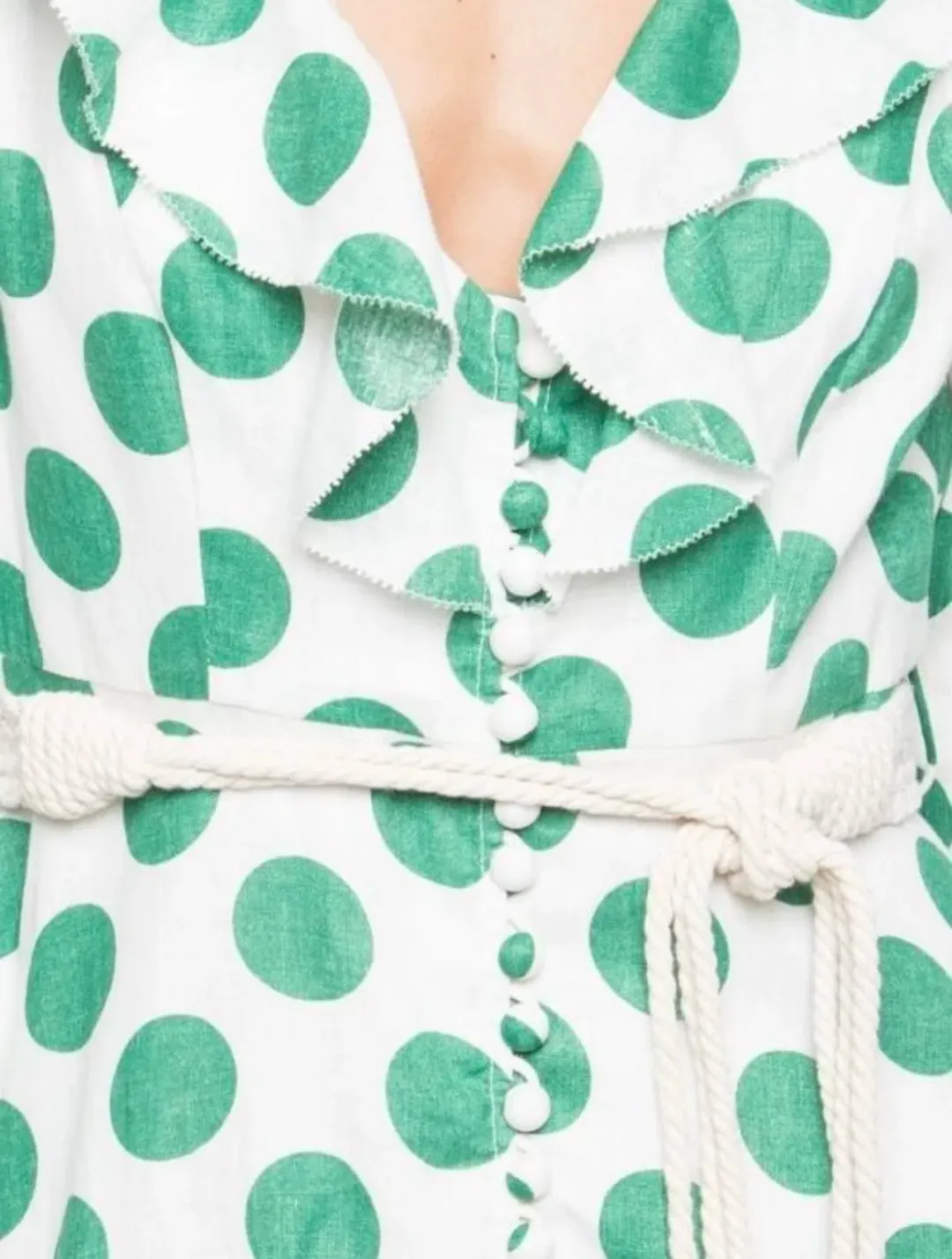 Zimmermann Amari Plunge Frill Long Dress Green Size 10 for rent on The Volte - main image