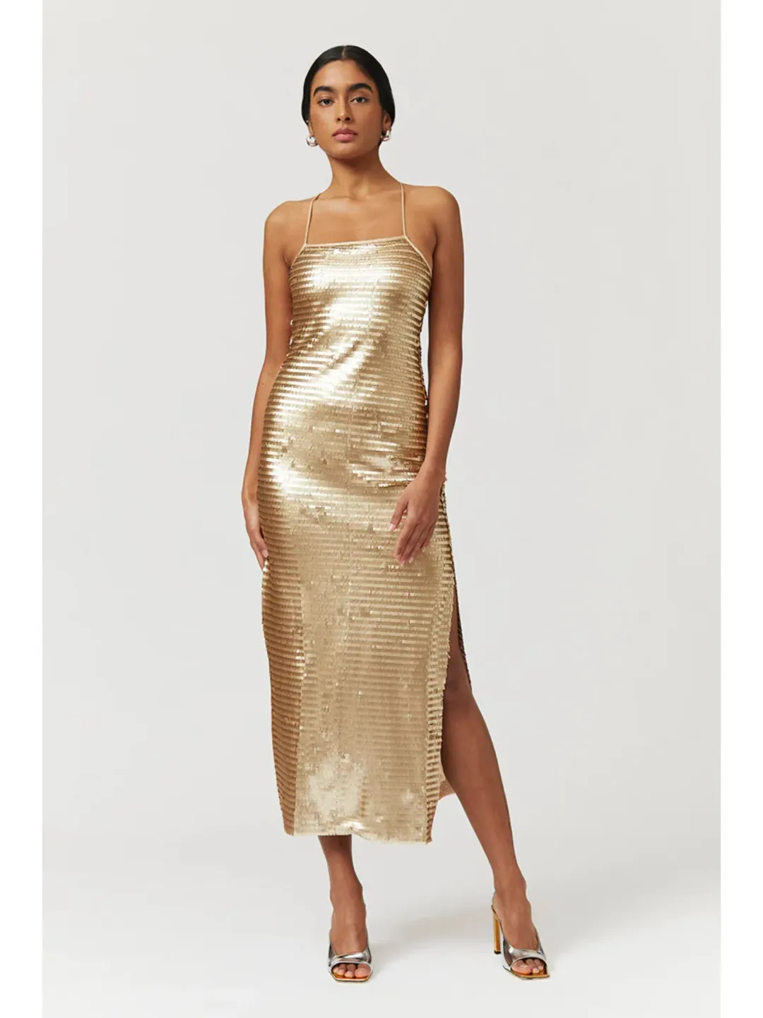 Suboo Pyra Strappy Maxi Dress Gold Size Small / AU 8 for rent on The Volte - main image