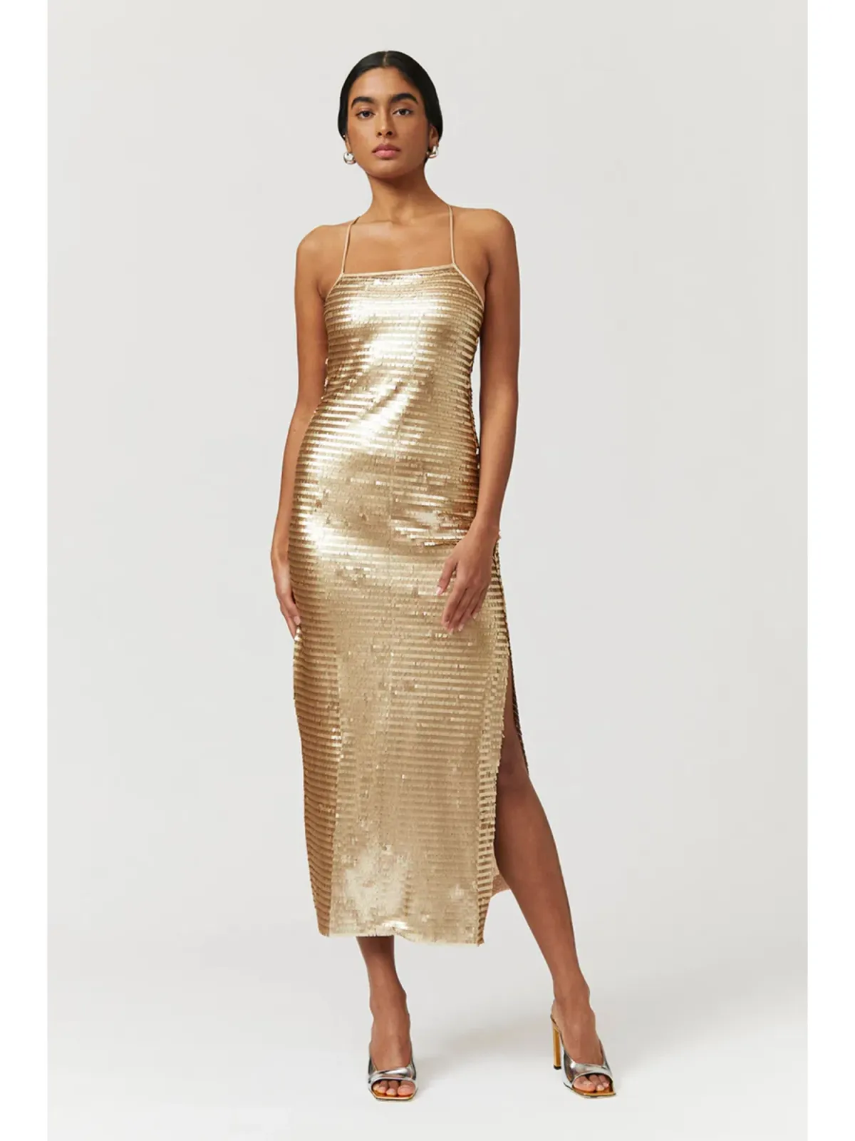 Suboo Pyra Strappy Maxi Dress Gold Size Small / AU 8 for rent on The Volte - main image
