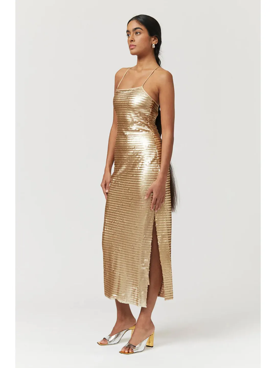 Suboo Pyra Strappy Maxi Dress Gold Size Small / AU 8 for rent on The Volte - main image