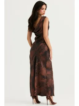 House of CB Alaina Bias Cut Maxi Dress Antique Copper Size AU 8 for rent on The Volte - image 3