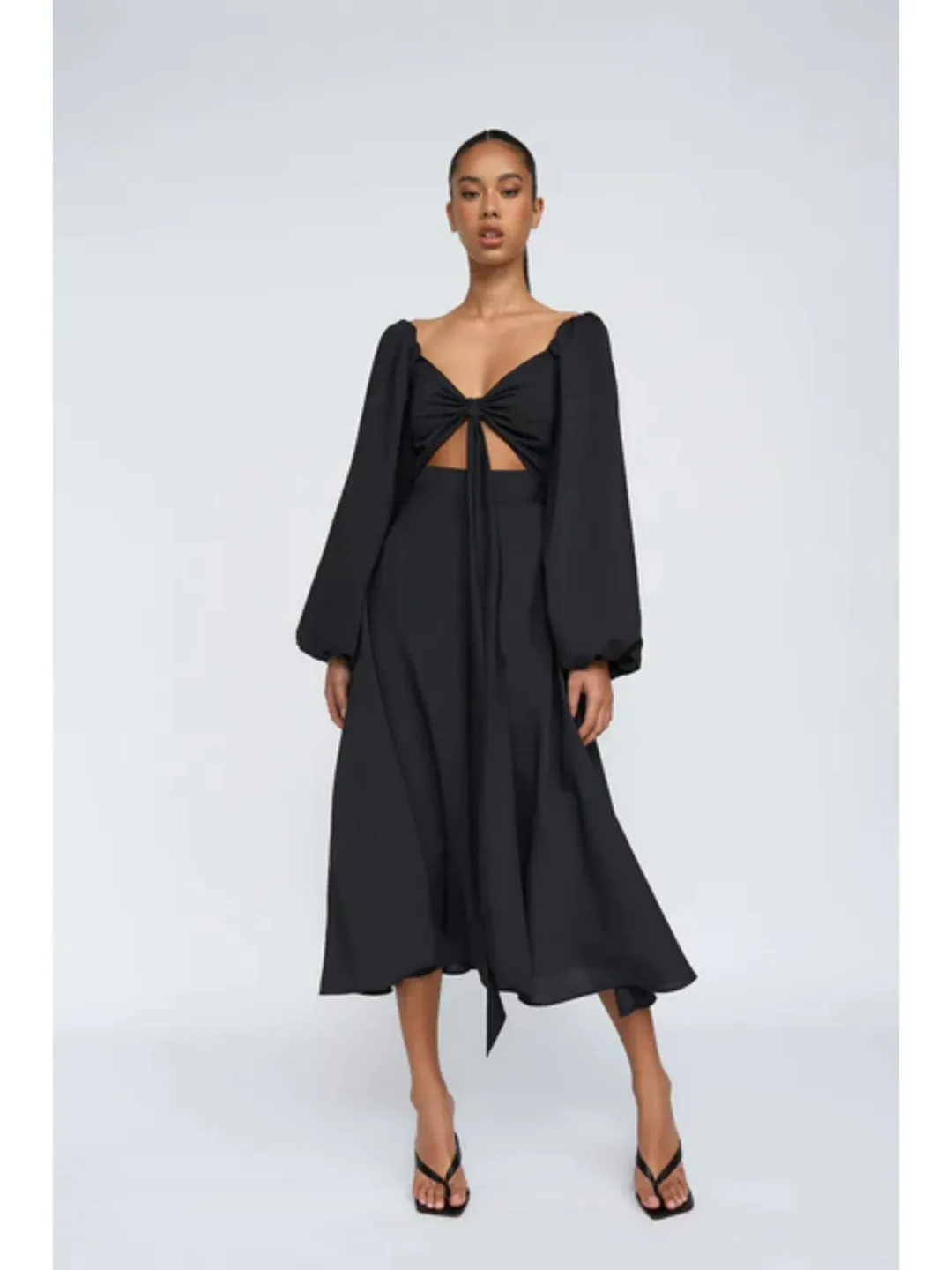 By Johnny Annika Midi Dress Black Size AU 14 for rent on The Volte - main image