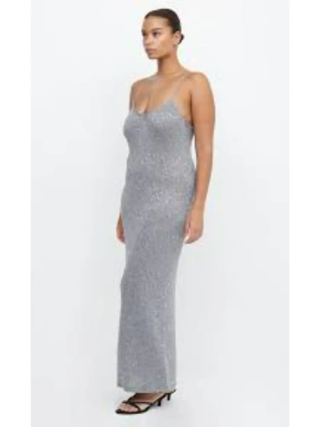 Bec & Bridge Sadie Sequin Knit Slip Dress in Charcoal Size M / AU 10 for rent on The Volte - main image