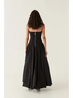 Aje Violette Bubble Hem Maxi Dress Black Size AU 8 for rent on The Volte - image 4