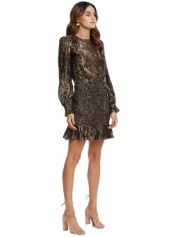 Rebecca Vallance Quixote Mini Dress in Gold Size AU 10 for rent on The Volte - image 2