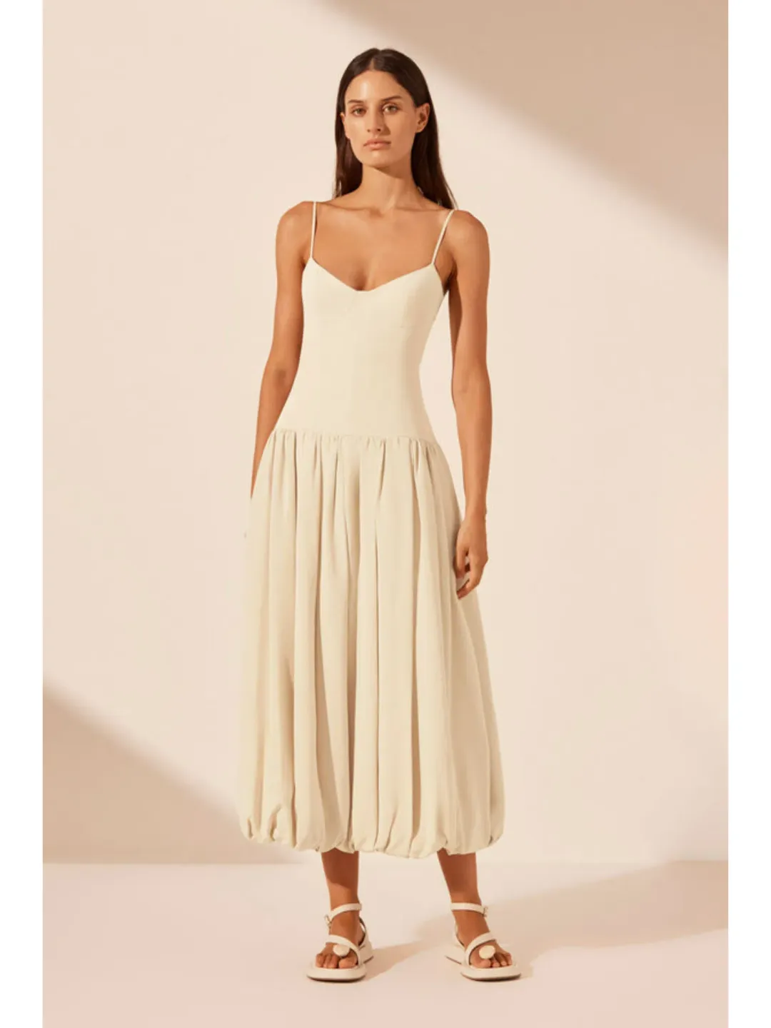 Shona Joy Vento Dress in Bone Size AU 6 for rent on The Volte - main image