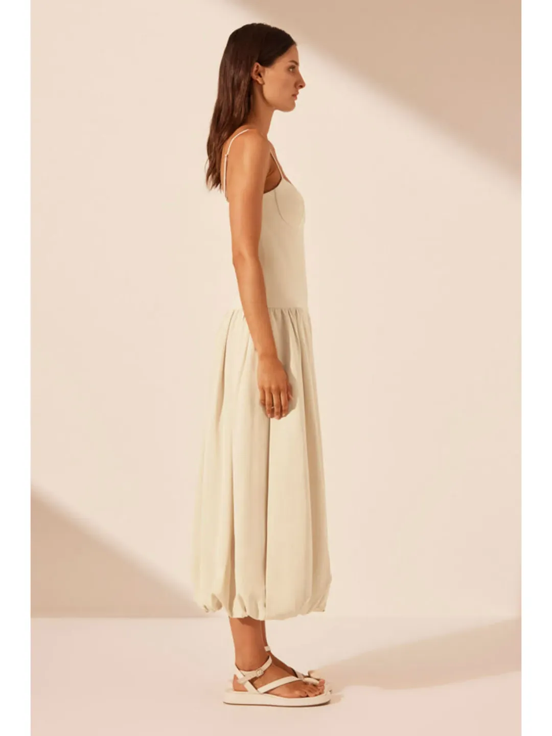 Shona Joy Vento Dress in Bone Size AU 6 for rent on The Volte - main image