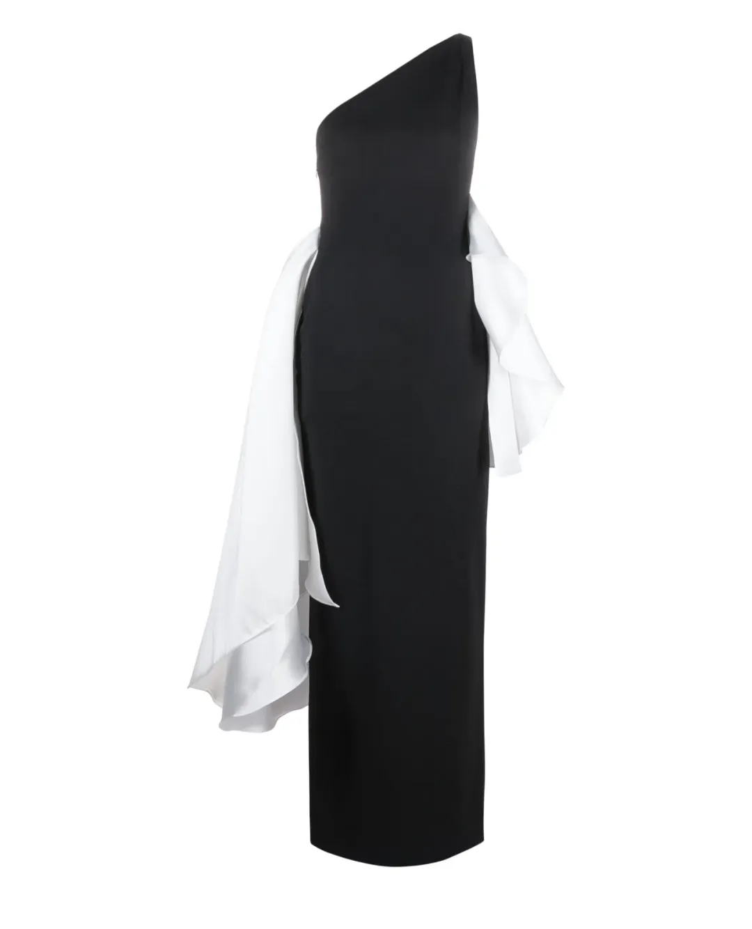 Solace London The Calla One Shoulder Dress Black/Cream Size 12 for rent on The Volte - main image