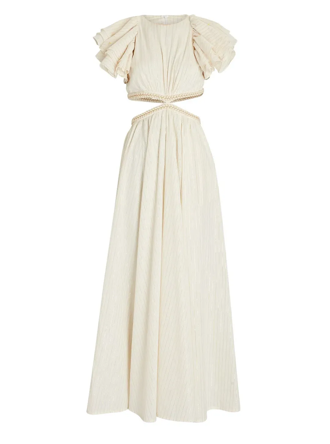 Zimmermann Anneke Cut Out Ruffle Dress Ivory Size 1 / 10 AU for rent on The Volte - main image