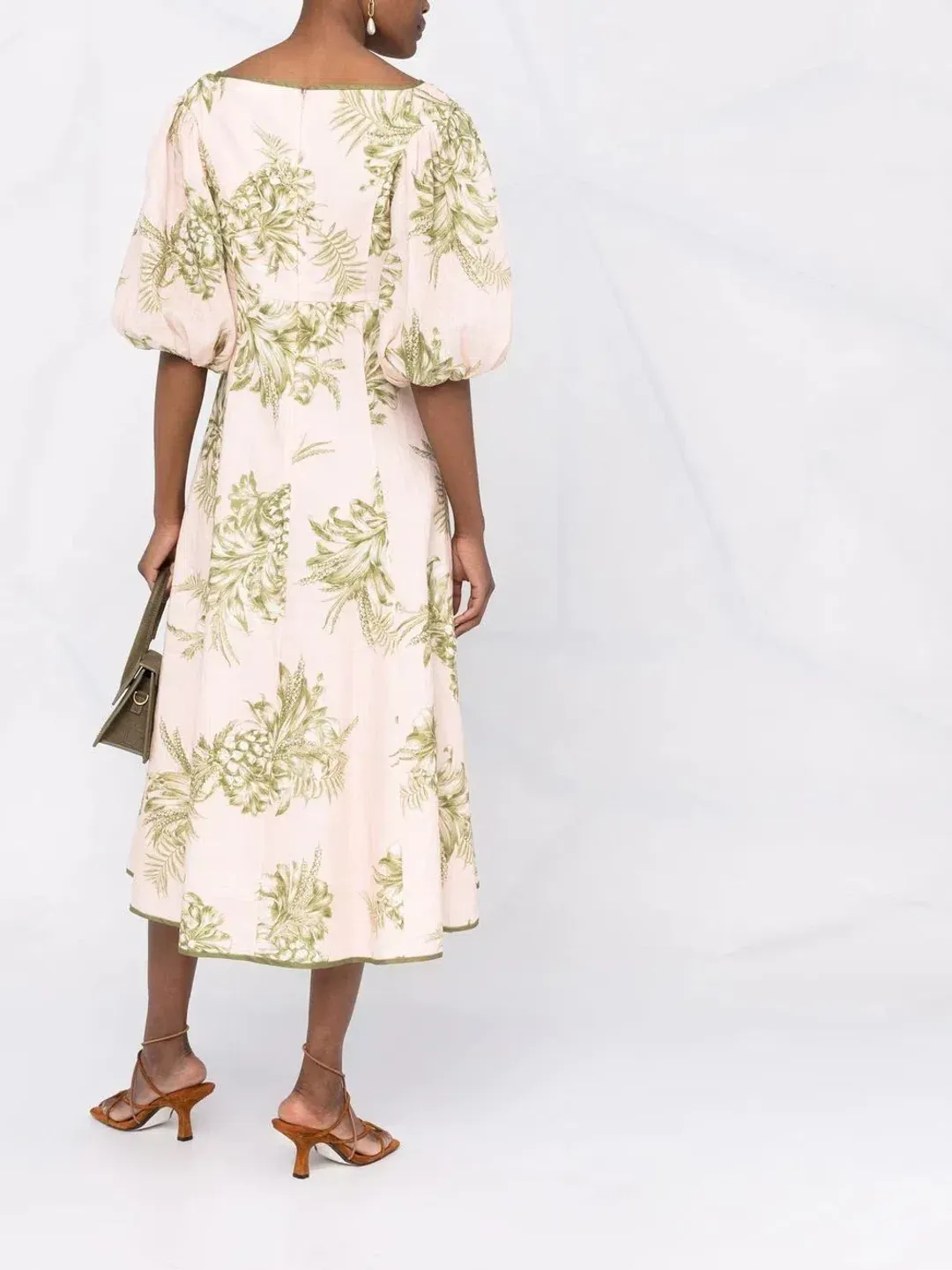 Zimmermann Empire Linen Midi Dress in Floral Print Size 1 / AU 10 for rent on The Volte - main image