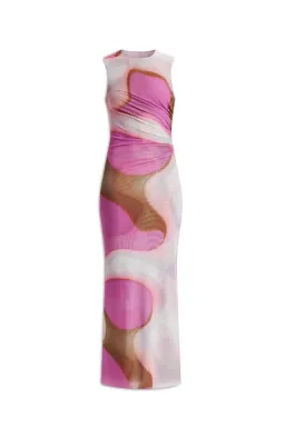 Scanlan Theodore Italian Watercolour Print Dress Pink Tan Size AU 8 for rent on The Volte - image 3