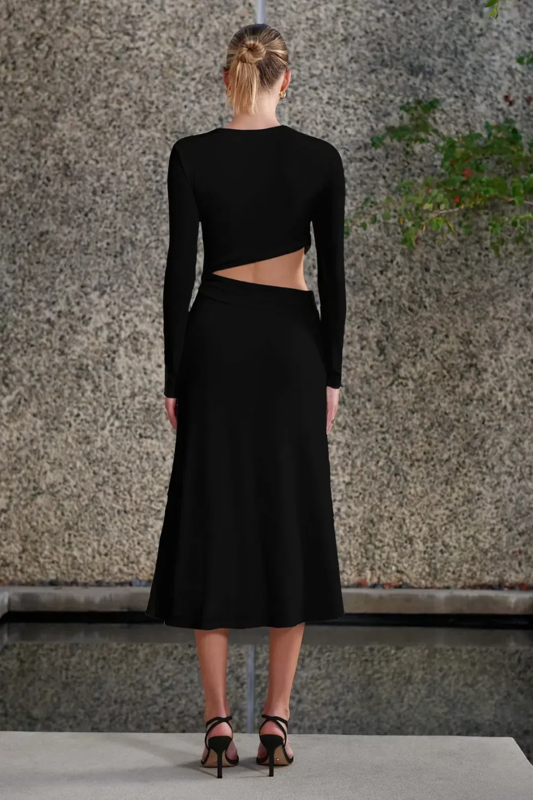 Misha Arma Midi Dress Black Size 10 for rent on The Volte - main image