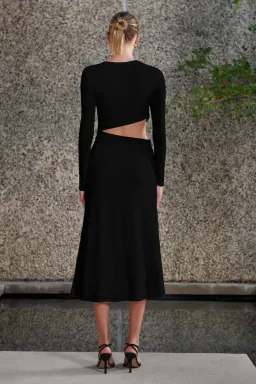 Misha Arma Midi Dress Black Size 10 for rent on The Volte - image 2