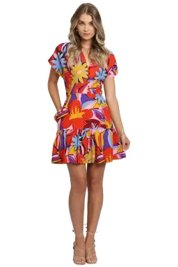 Rebecca Vallance Positano Mini Dress Multi Floral Size 10 for rent on The Volte - image 1