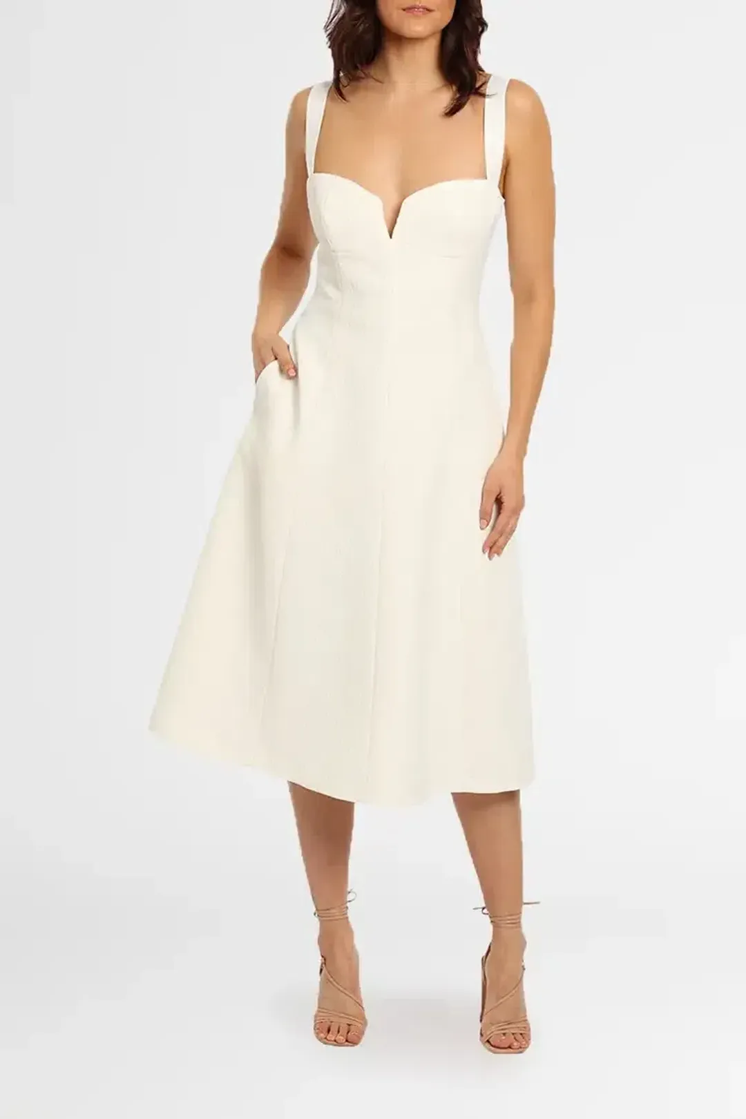 Rebecca Vallance Calla Midi in White Size 12 for rent on The Volte - main image
