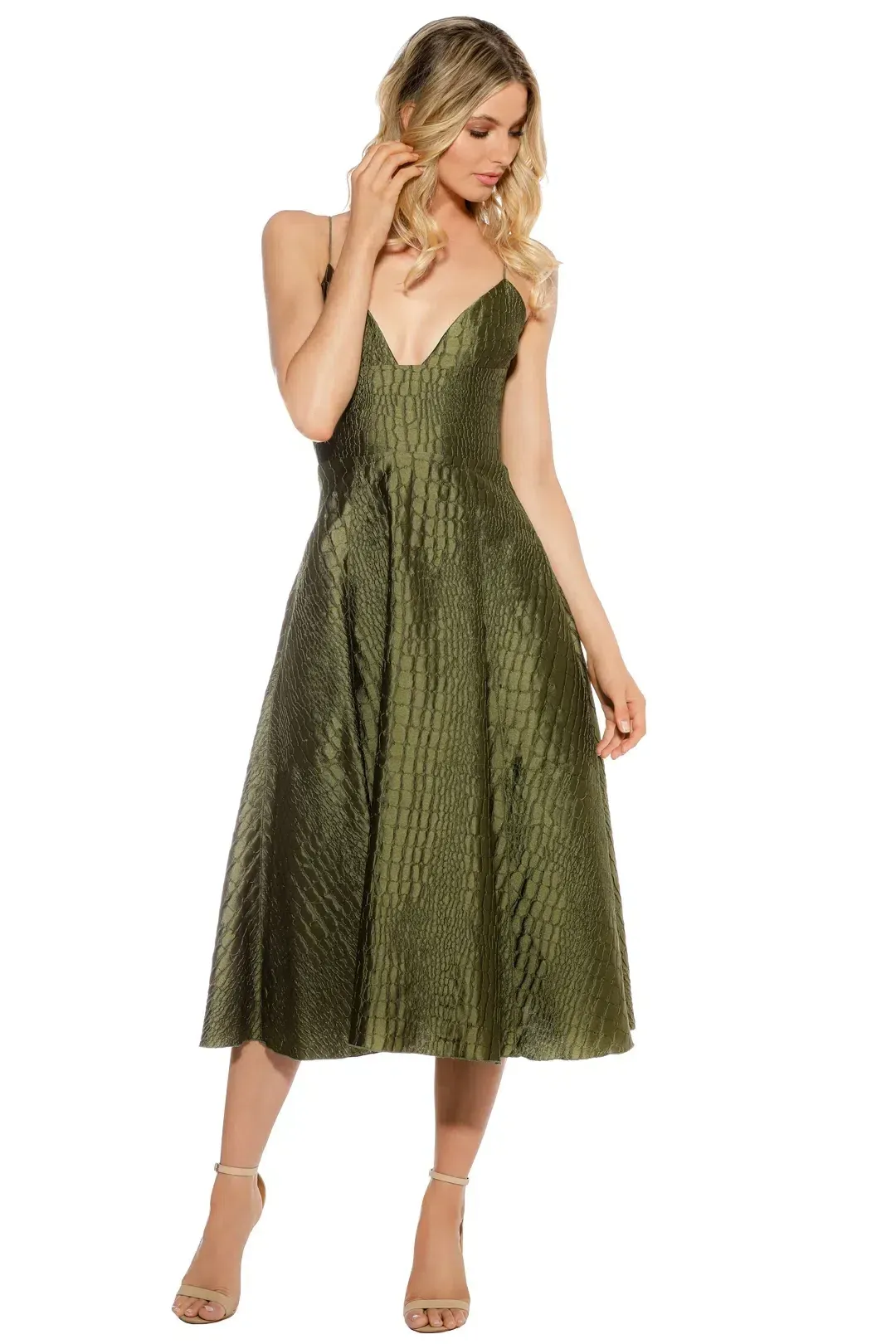 Alex Perry La Verne Silk Dress Green Size 10 for rent on The Volte - main image