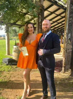 Sheike Bermuda Mini Dress in Orange Size 16 for rent on The Volte - image 2