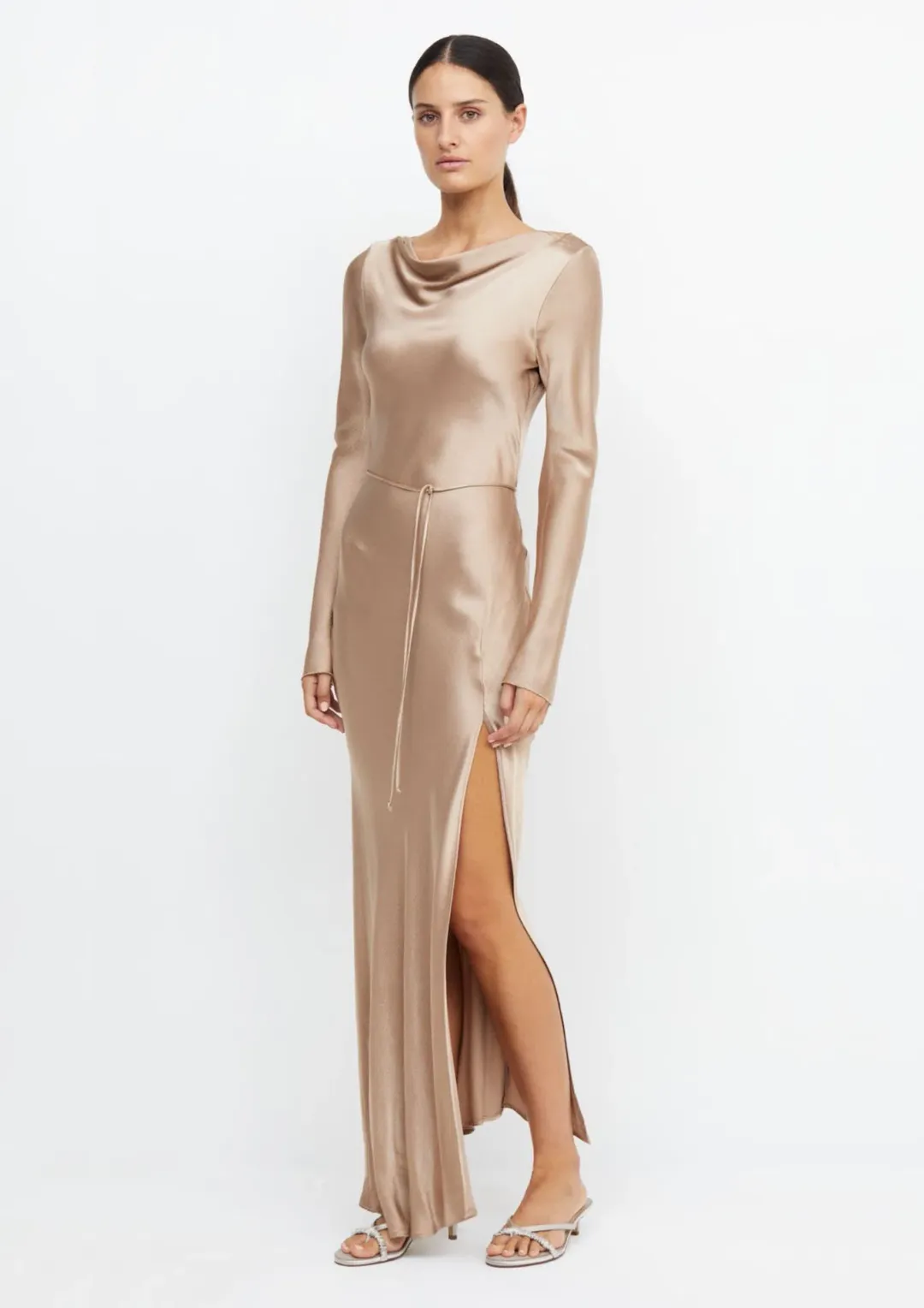 Bec & Bridge Moon Dance Long Sleeve Maxi Dress Golden Size 8  for rent on The Volte - main image