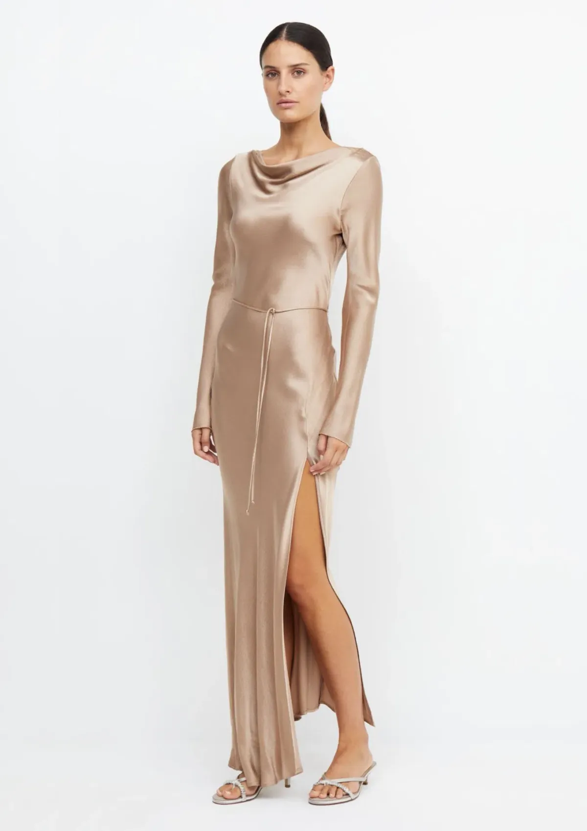 Bec & Bridge Moon Dance Long Sleeve Maxi Dress Golden Size 8  for rent on The Volte - main image