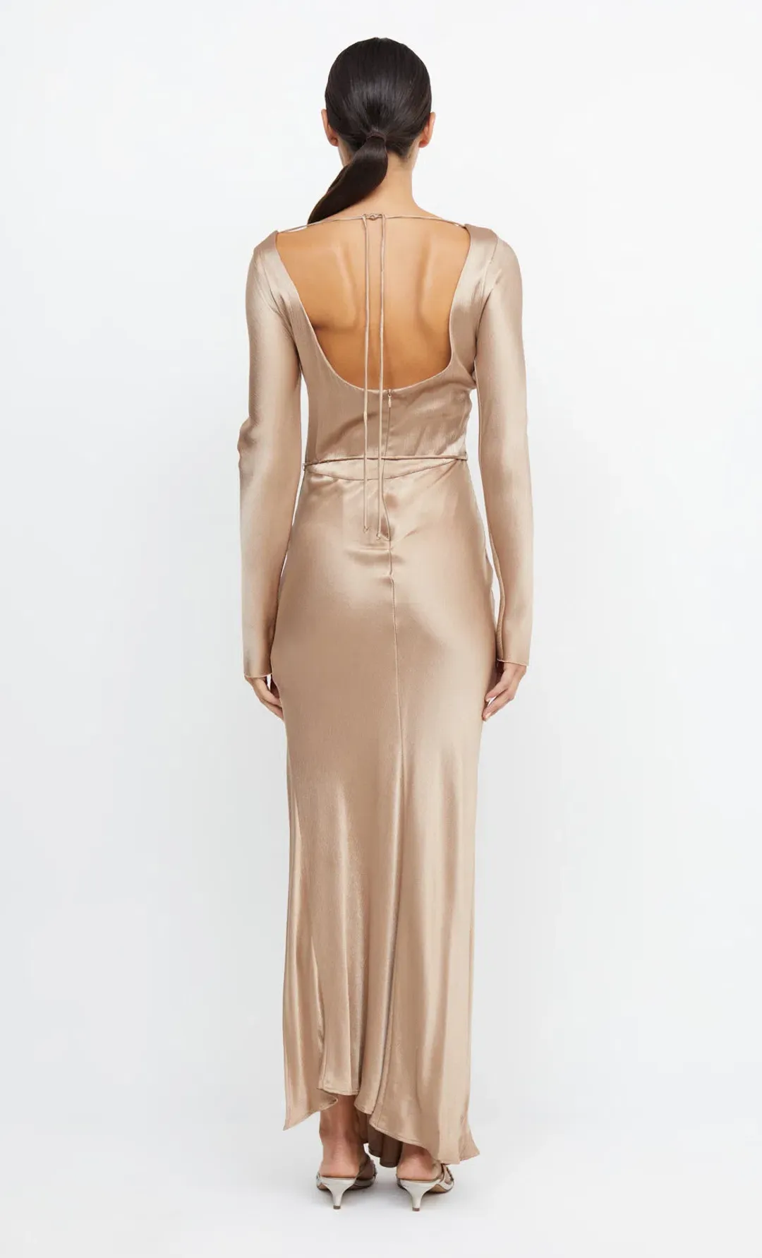 Bec & Bridge Moon Dance Long Sleeve Maxi Dress Golden Size 8  for rent on The Volte - main image