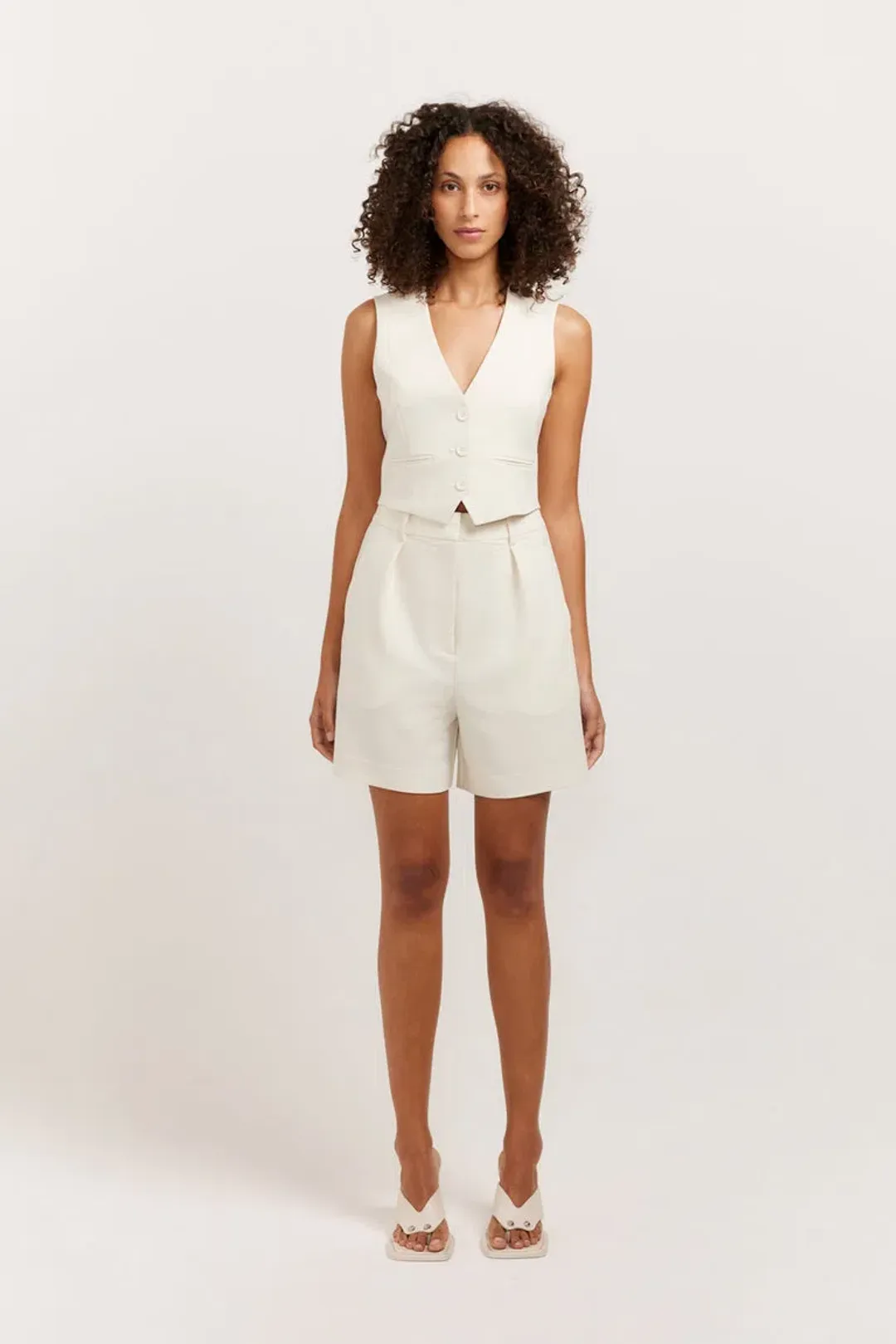 Henne Ari Shorts and Vest Set in Chalk Size 6 for rent on The Volte - main image
