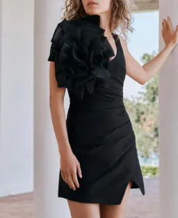 Aje Energy Mini Dress Black Size 8  for rent on The Volte - image 2