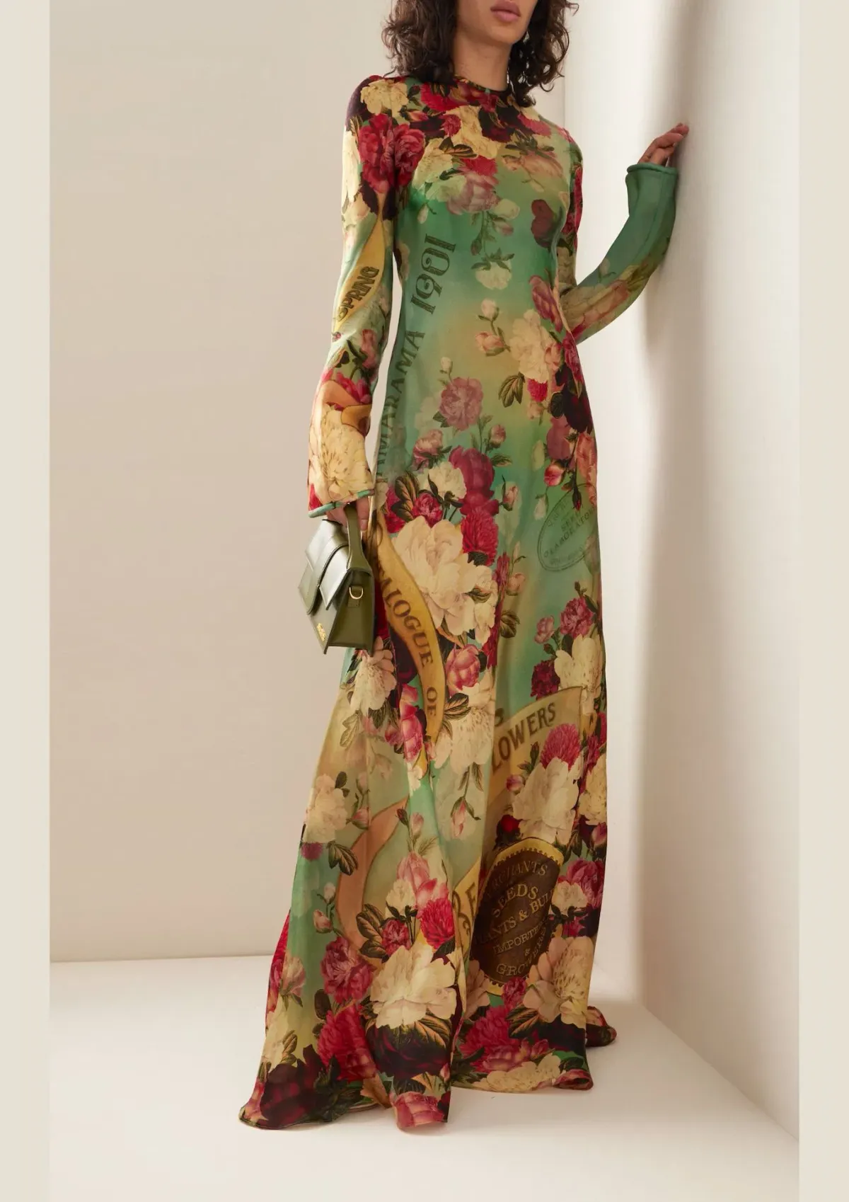 Zimmermann Wonderland Bias Silk Maxi Dress Peony Garden Floral Size 0P / AU 6 for rent on The Volte - main image