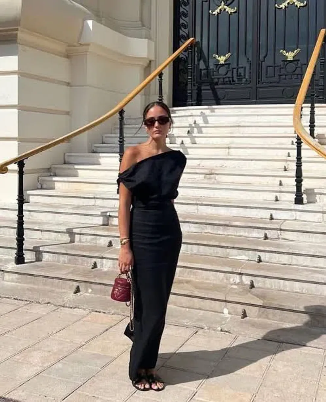 Dissh Cass Linen Asym Midi Dress Black Size 10 for rent on The Volte - main image