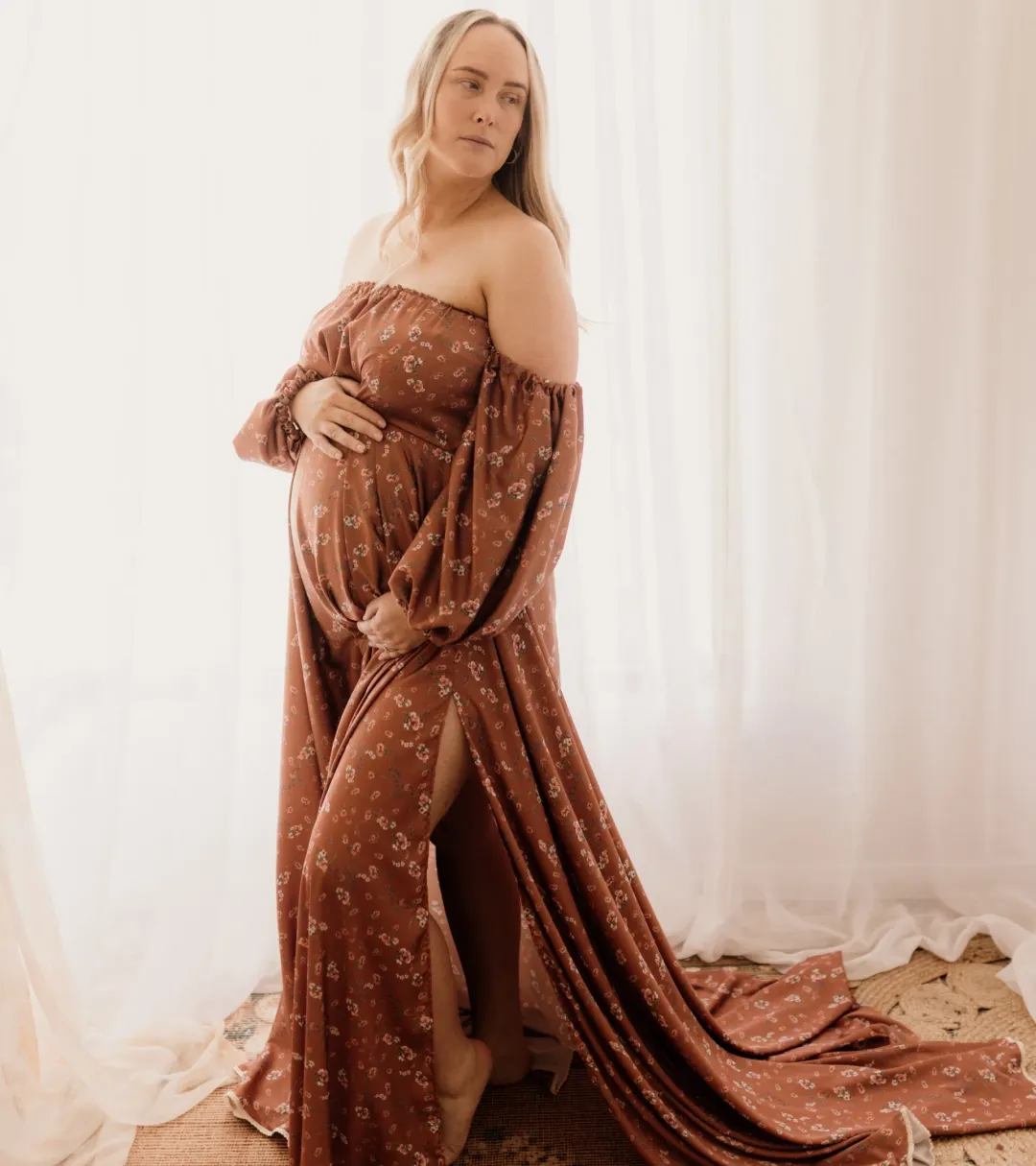 We Are Reclamation Autumn Meadow Satin Gown Floral One Size for rent on The Volte - main image