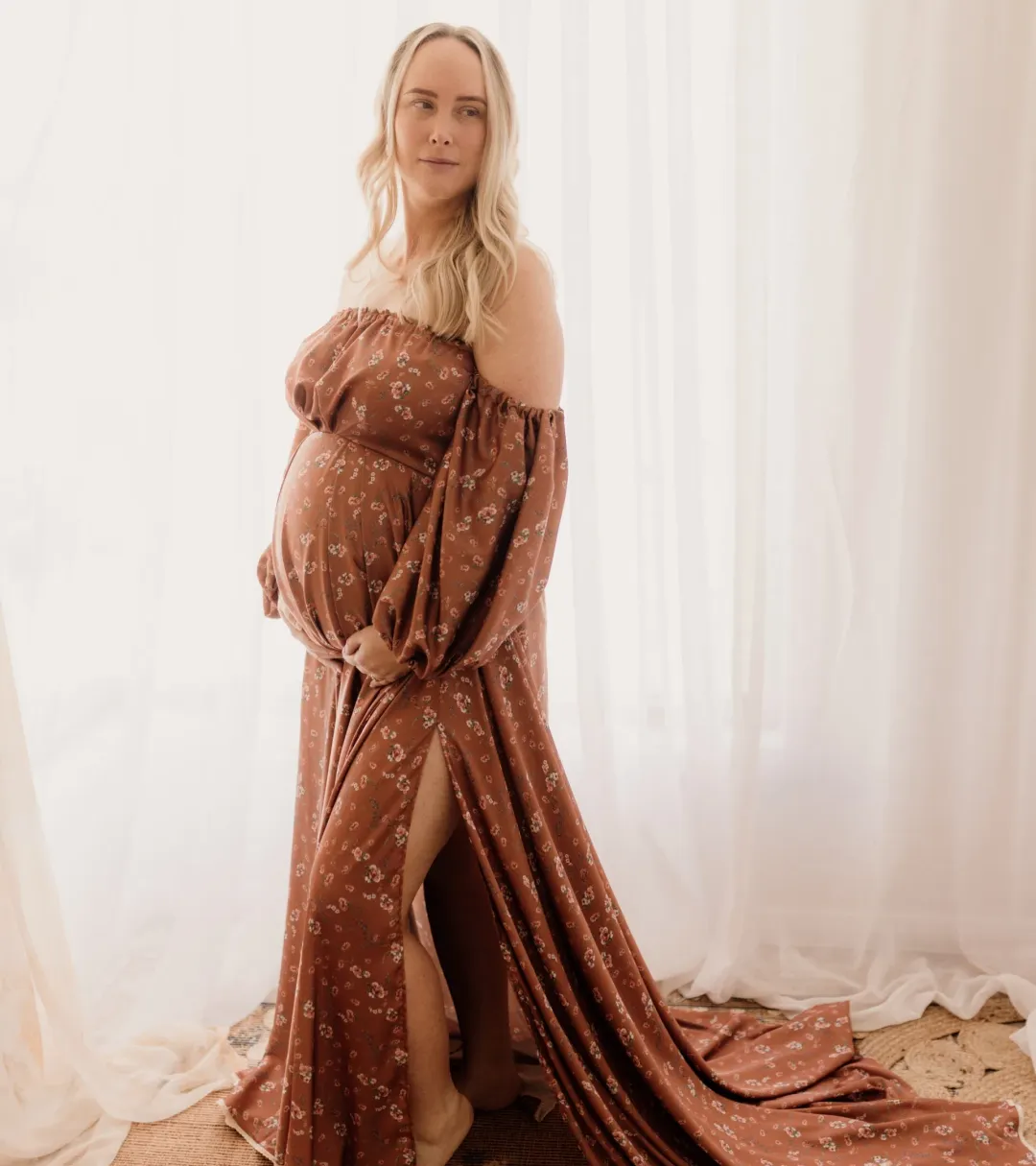 We Are Reclamation Autumn Meadow Satin Gown Floral One Size for rent on The Volte - main image