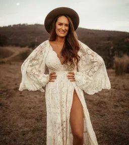 We Are Reclamation Much Love Gown Cream One Size for rent on The Volte - image 5