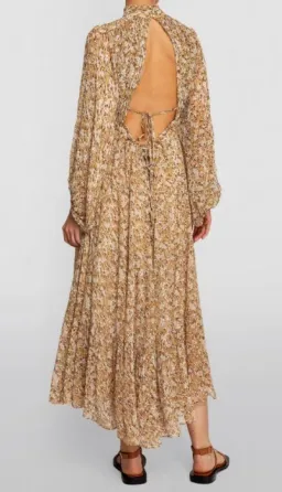 Shona Joy Ambar Backless Tiered Midi Dress Floral Size 6 for rent on The Volte - image 3