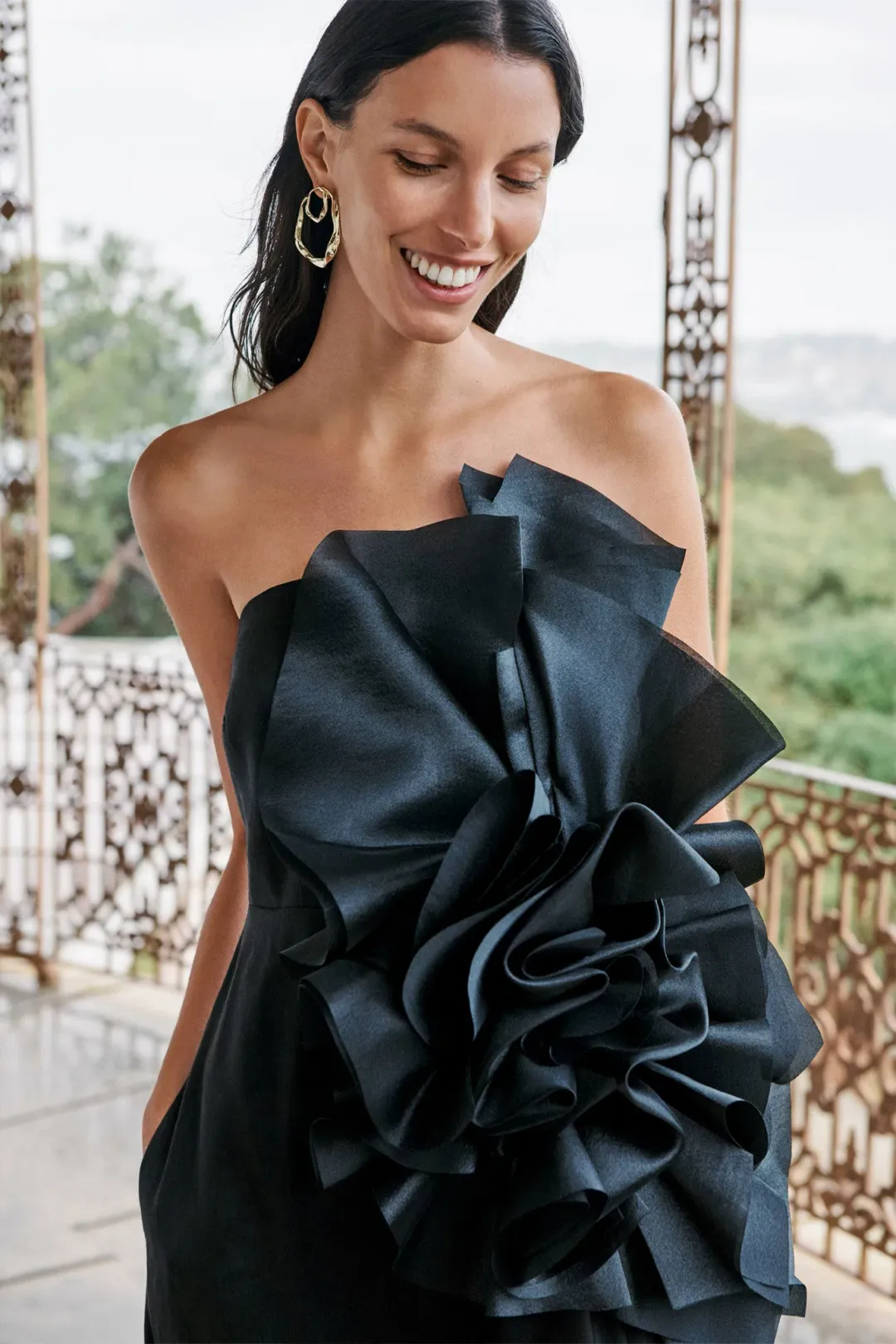 Aje Energy Midi Dress Black Size 14 for rent on The Volte - main image