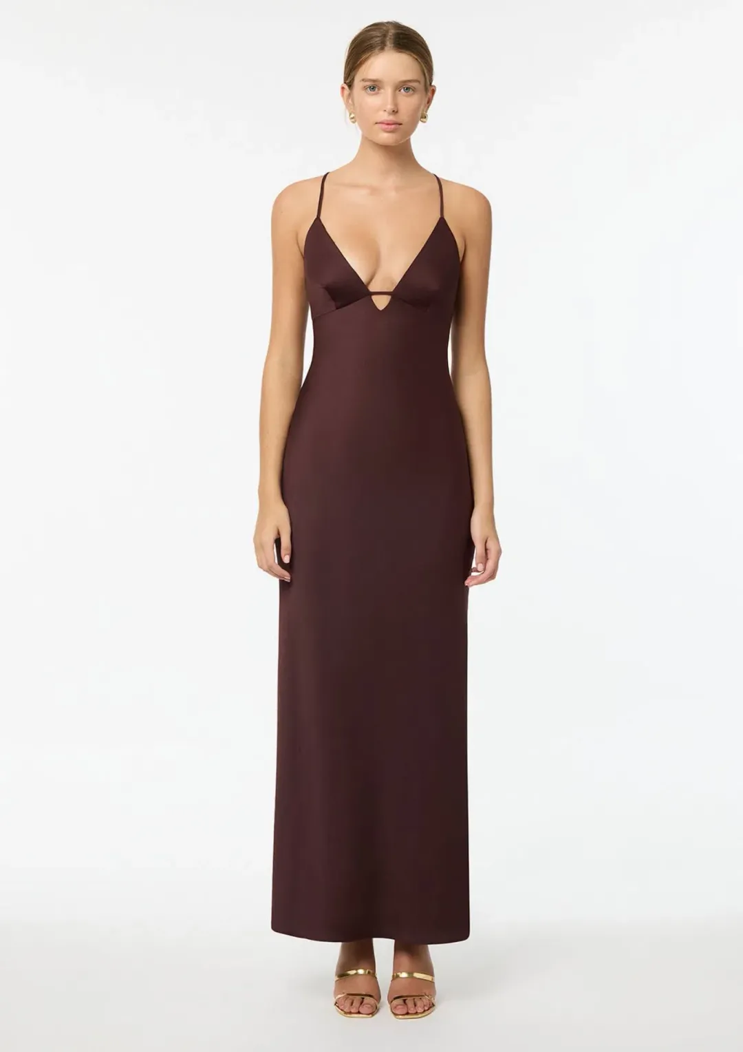 Manning Cartell Time To Shine Slip Dress in Truffle Brown Size 10 for rent on The Volte - main image