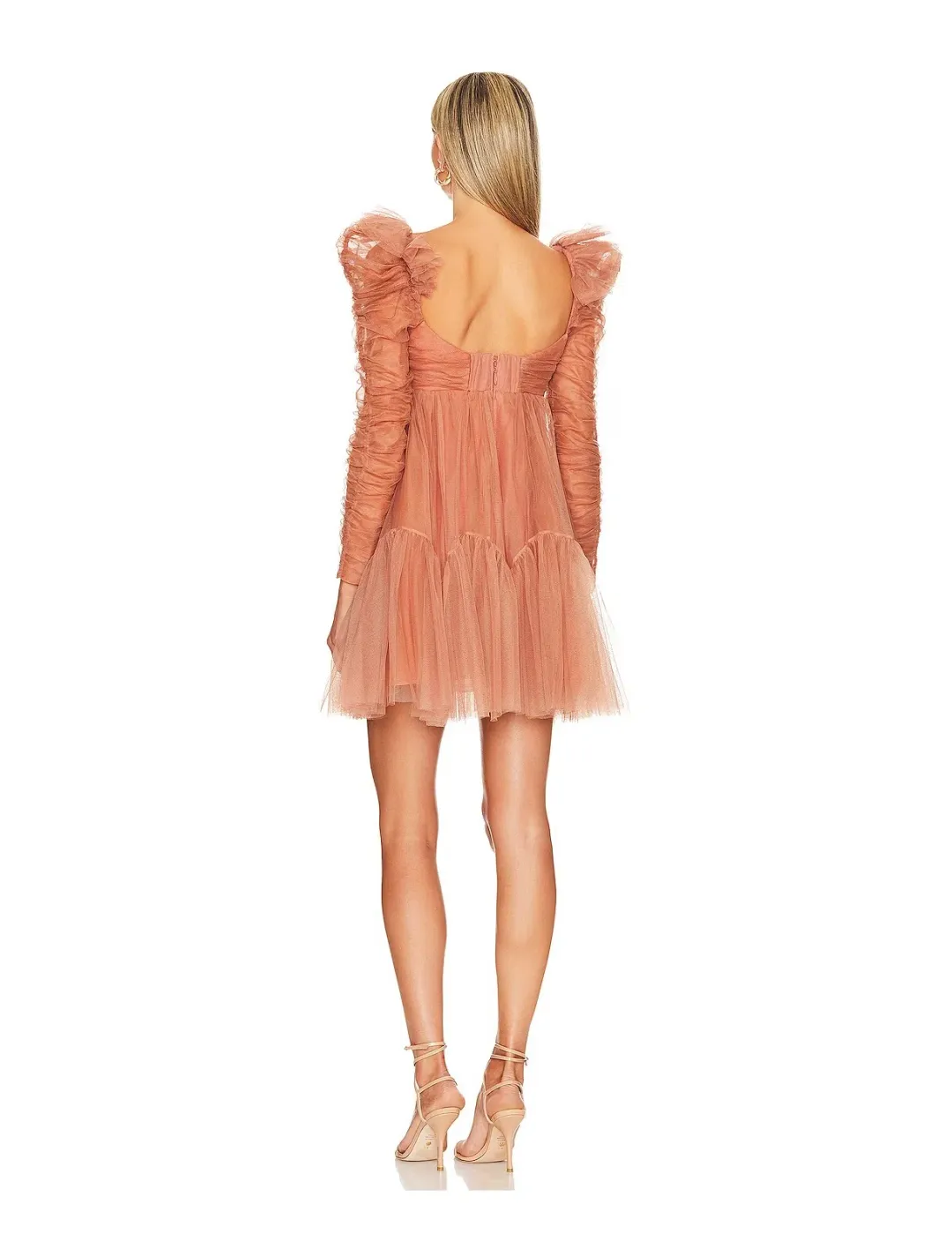 Zimmermann Tulle Ruched Mini Dress in Lipstick Size 2 / AU 12  for rent on The Volte - main image