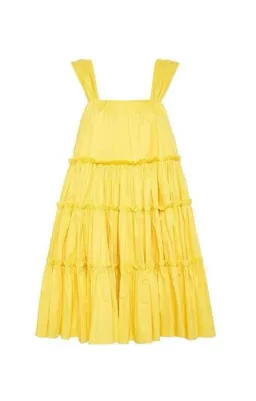 Aje Solstice Tiered Mini Dress Yellow Size 8 for rent on The Volte - image 4