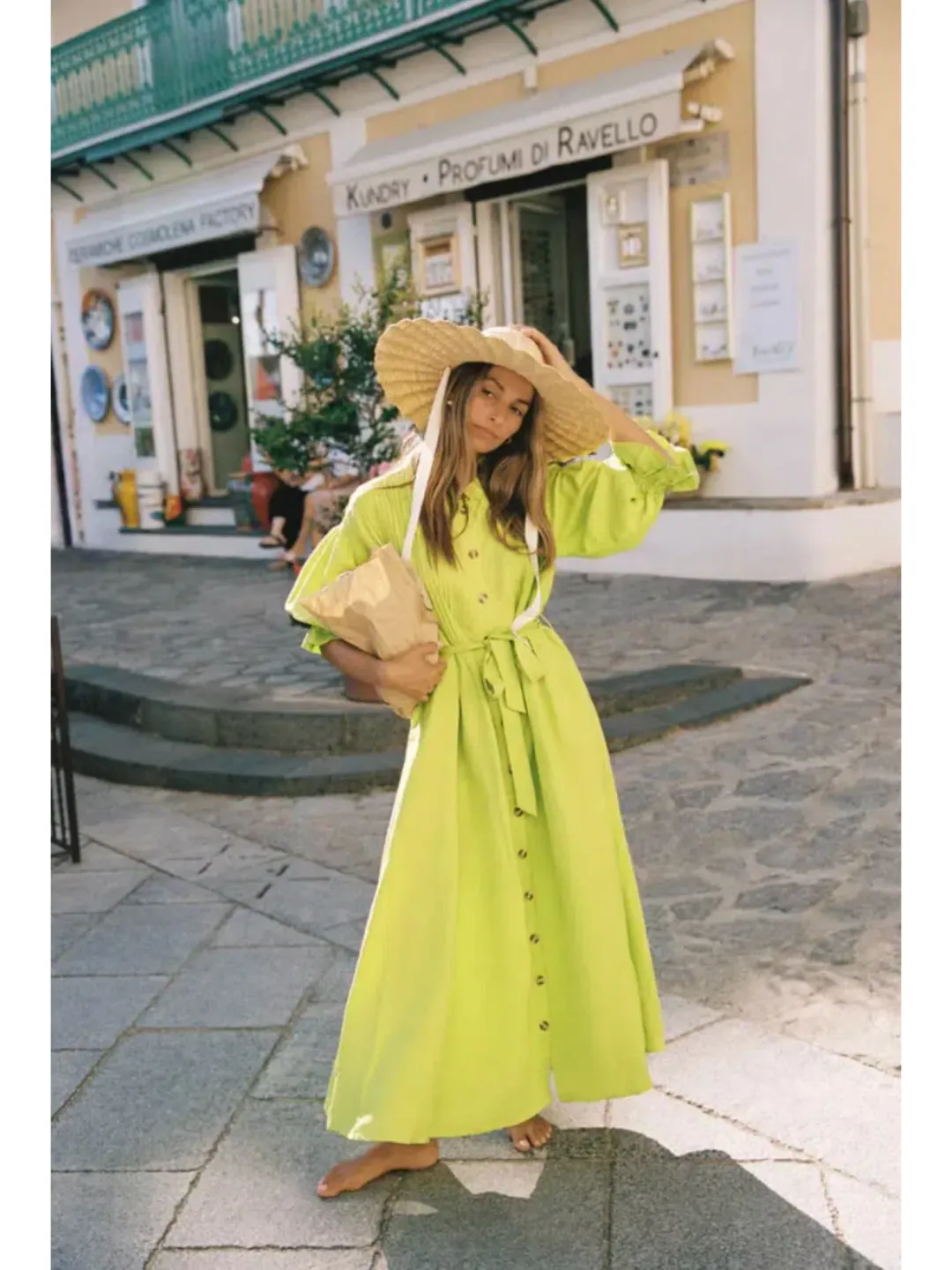 La Boheme Poppy Dress Wild Lime One Size for rent on The Volte - main image