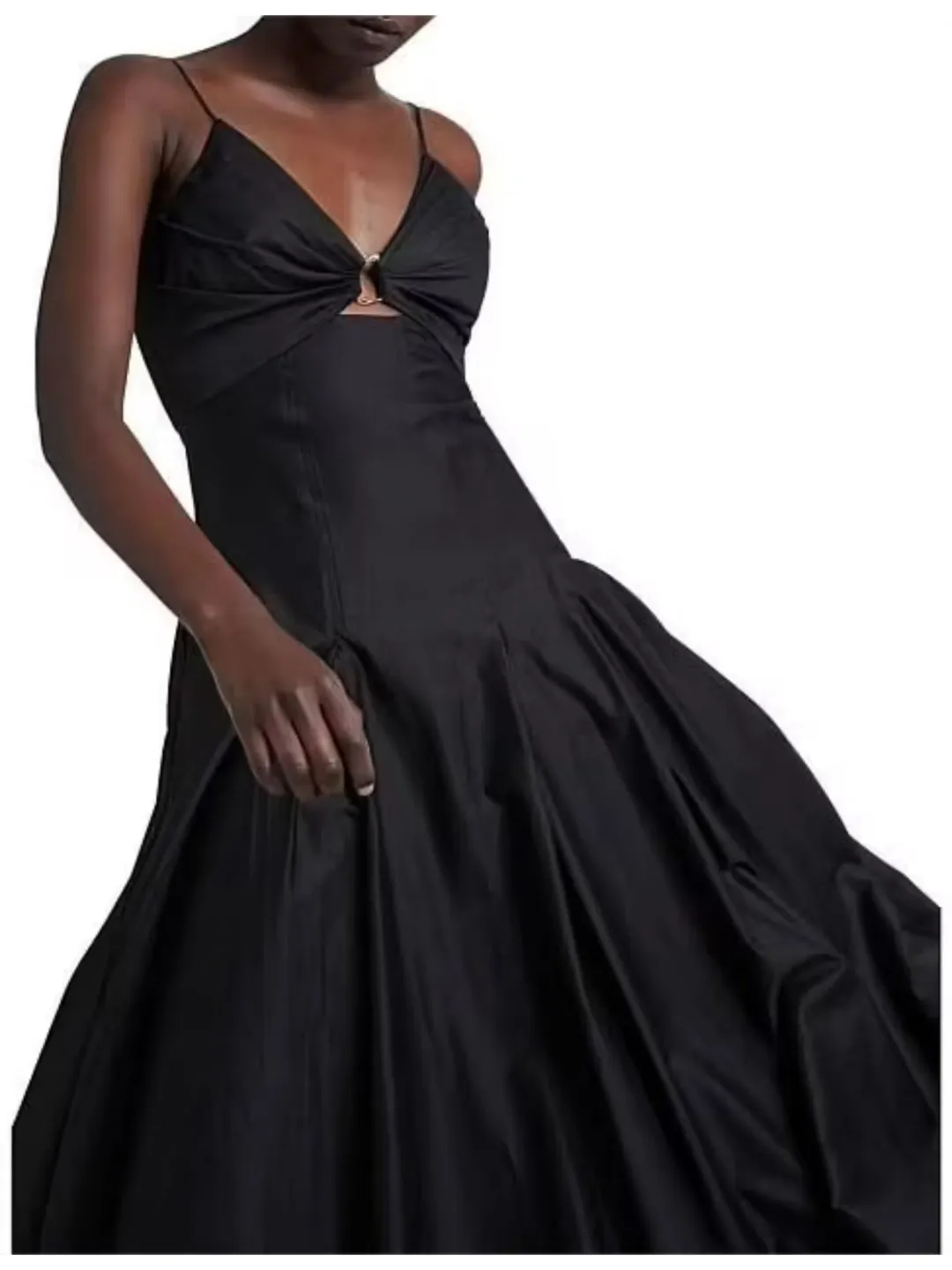 Aje Solstice Strappy Ring Midi Dress Black Size AU 8  for rent on The Volte - main image