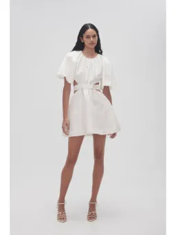 Aje Mimosa Cut Out Mini Dress in Ivory White Size AU 12 for rent on The Volte - image 3