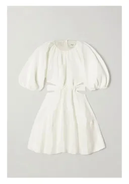 Aje Mimosa Cut Out Mini Dress in Ivory White Size AU 12 for rent on The Volte - image 7